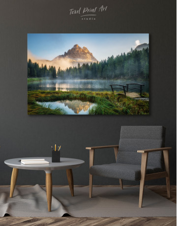 Lake with Mist in the Mountains Canvas Wall Art - image 6