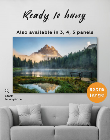 Lake with Mist in the Mountains Canvas Wall Art - image 7