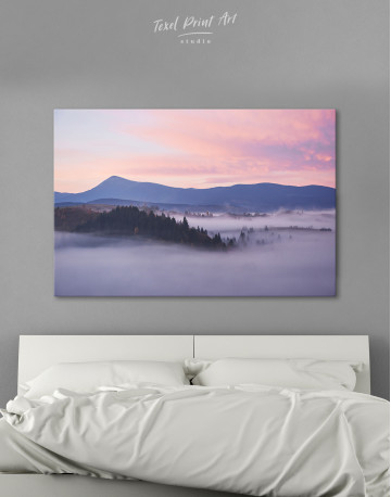 Foggy Morning in the Carpathian Mountains Canvas Wall Art
