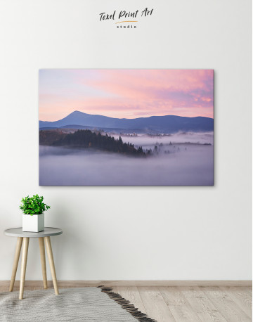 Foggy Morning in the Carpathian Mountains Canvas Wall Art - image 5