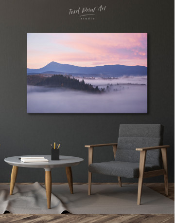 Foggy Morning in the Carpathian Mountains Canvas Wall Art - image 6