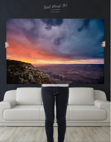 Scenery of a Canyon Landscape in Grand Canyon Canvas Wall Art - image 1