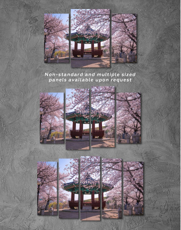 Spring Cherry Blossom in Park in Seoul, South Korea Canvas Wall Art - image 5