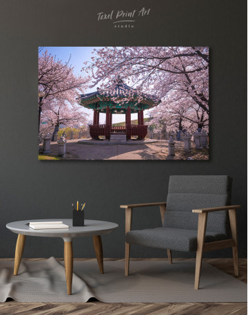 Spring Cherry Blossom in Park in Seoul, South Korea Canvas Wall Art - image 7