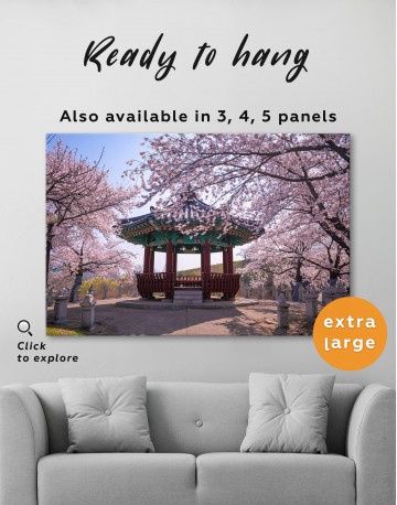 Spring Cherry Blossom in Park in Seoul, South Korea Canvas Wall Art - image 5