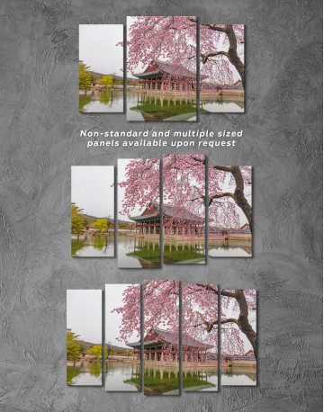 Cherry Blossom in Spring Seoul South Korea Canvas Wall Art - image 4
