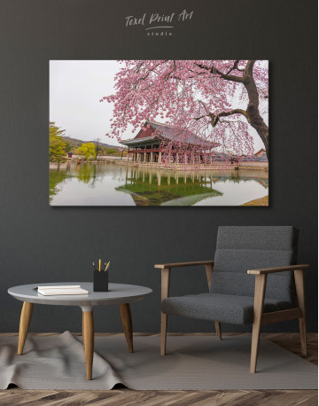 Cherry Blossom in Spring Seoul South Korea Canvas Wall Art - image 5
