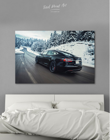 Black Tesla Model S Canvas Wall Art