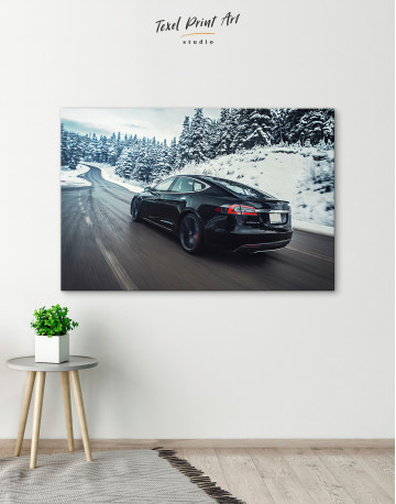 Black Tesla Model S Canvas Wall Art - image 2