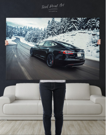 Black Tesla Model S Canvas Wall Art - image 4