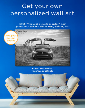 Black Tesla Model X Canvas Wall Art - image 8