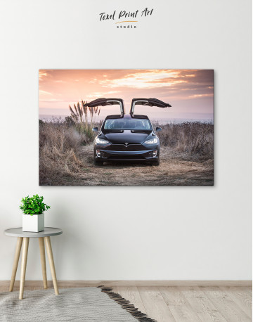 Black Tesla Model X Canvas Wall Art - image 6