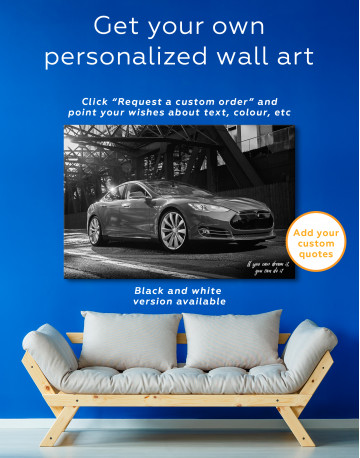 Red Tesla Model S Canvas Wall Art - image 3
