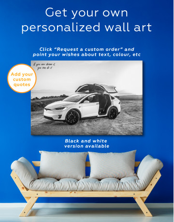 White Tesla Model X Canvas Wall Art - image 3
