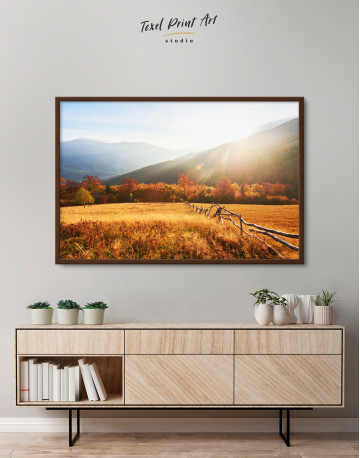 Framed Highland Hills in Autumn Canvas Wall Art