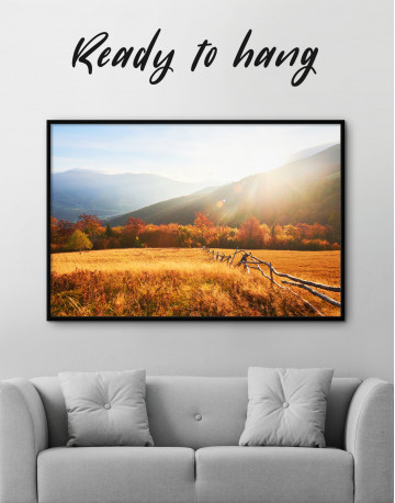 Framed Highland Hills in Autumn Canvas Wall Art - image 2