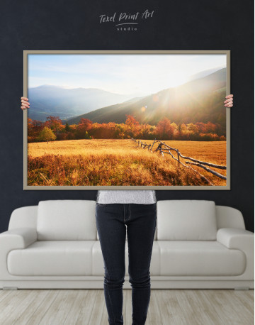 Framed Highland Hills in Autumn Canvas Wall Art - image 1