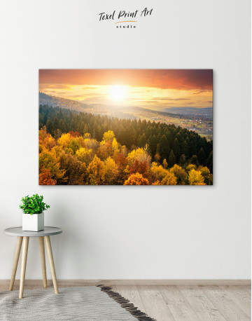 Pine Forest with in Autumn Canvas Wall Art - image 5