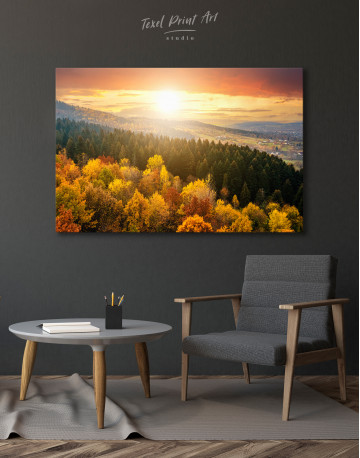 Pine Forest with in Autumn Canvas Wall Art - image 3