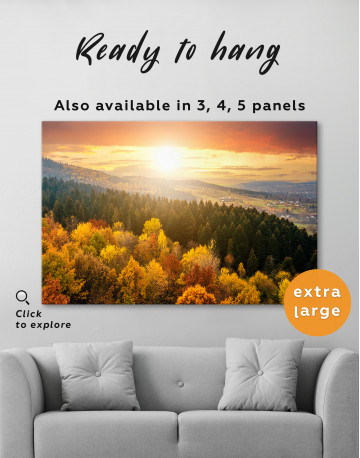 Pine Forest with in Autumn Canvas Wall Art - image 2