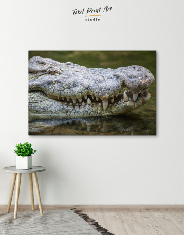 Big African Crocodile Canvas Wall Art - image 5