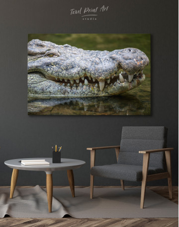 Big African Crocodile Canvas Wall Art - image 3