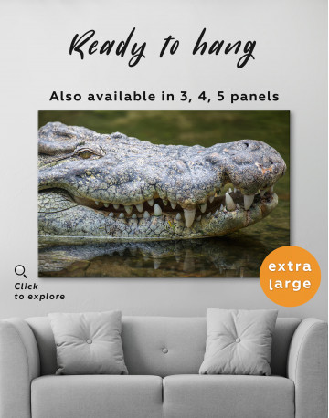 Big African Crocodile Canvas Wall Art - image 2