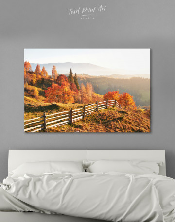 Birch Forest in Sunny While Autumn Canvas Wall Art