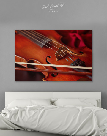 Violin in Retro Style Canvas Wall Art