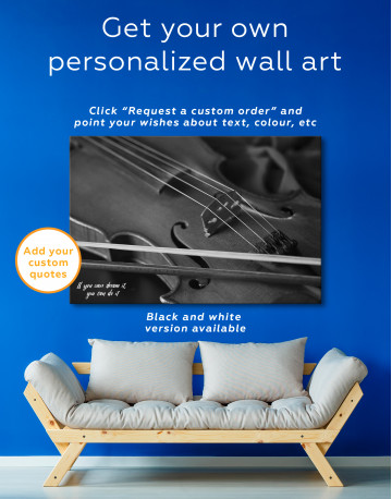 Violin in Retro Style Canvas Wall Art - image 3