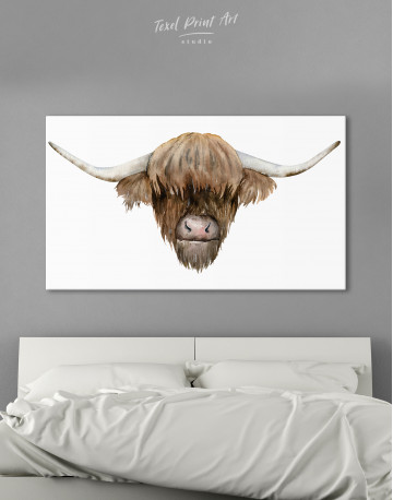 Scottish Highland Cow Painting Canvas Wall Art