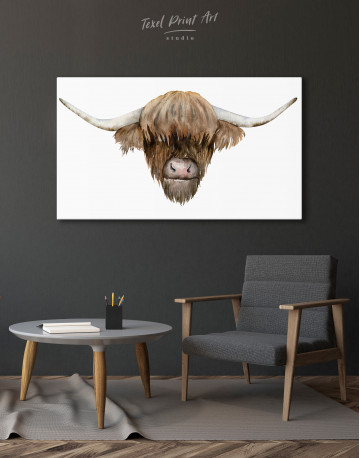 Scottish Highland Cow Painting Canvas Wall Art - image 3