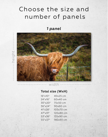 Scottish Highland Cow Canvas Wall Art - image 1