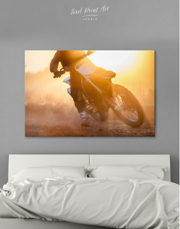 Silhouette Motocross Canvas Wall Art