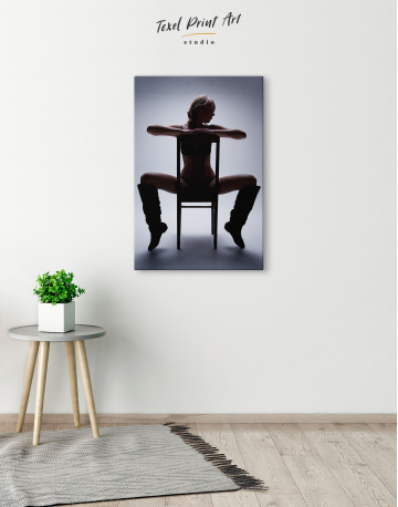 Sexy Woman with Chair Canvas Wall Art