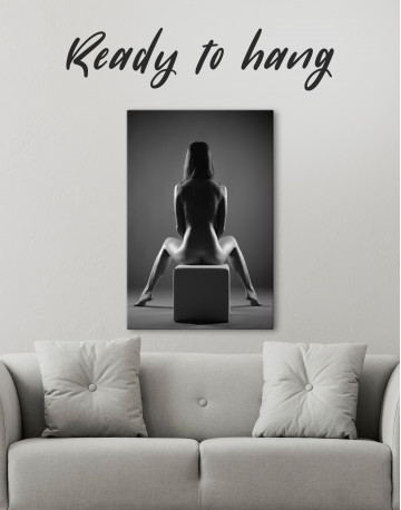 Black and White Nude Woman Back Canvas Wall Art - image 1