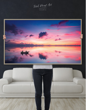 Framed Sunset Sky Canvas Wall Art - image 1