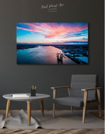 Sunset Sky over the City Canvas Wall Art - image 3