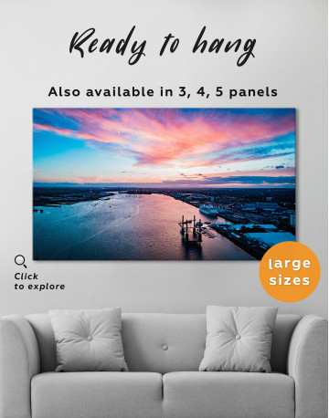 Sunset Sky over the City Canvas Wall Art - image 2