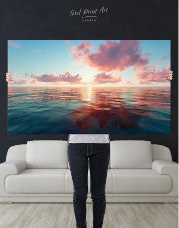 Sunset with Clouds Canvas Wall Art - image 1