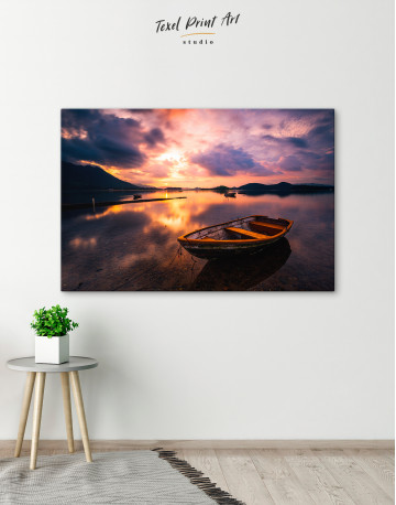 Sunset Clouds in the Sky over the Lake Canvas Wall Art - image 5