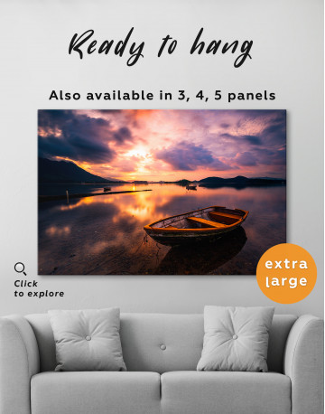 Sunset Clouds in the Sky over the Lake Canvas Wall Art - image 2