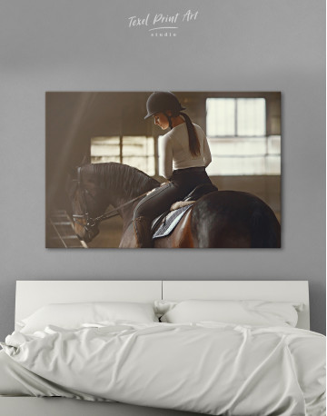 Elegant Girl with a Horse Canvas Wall Art