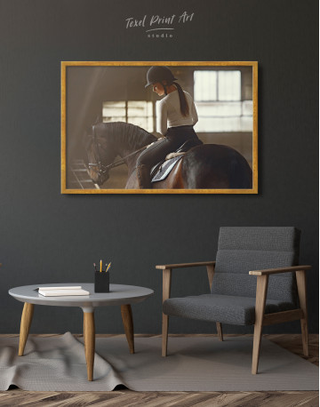 Framed Elegant Girl with a Horse Canvas Wall Art - image 5
