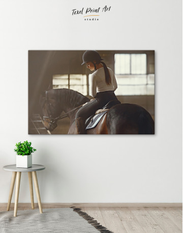 Elegant Girl with a Horse Canvas Wall Art - image 5