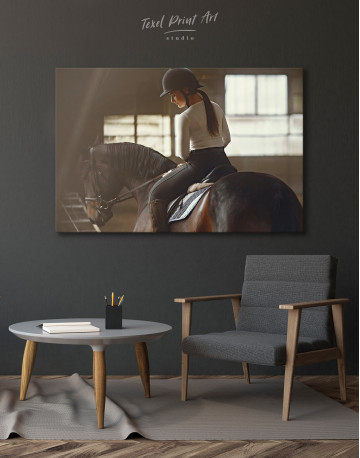 Elegant Girl with a Horse Canvas Wall Art - image 3