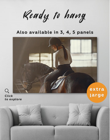 Elegant Girl with a Horse Canvas Wall Art - image 2