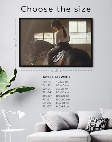 Framed Elegant Girl with a Horse Canvas Wall Art - image 6