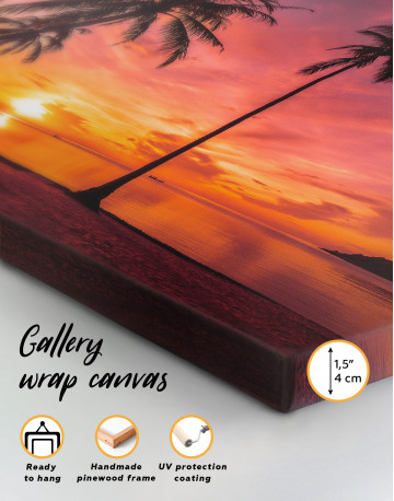 Tropical Beach Sunset Canvas Wall Art - image 2