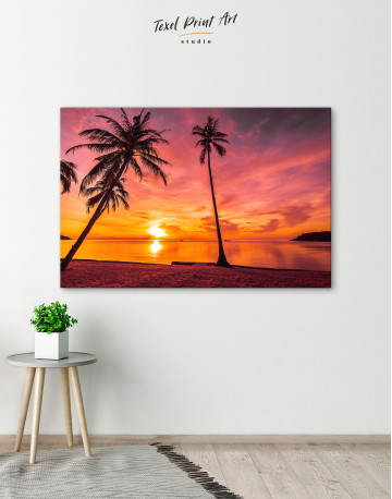 Tropical Beach Sunset Canvas Wall Art - image 4